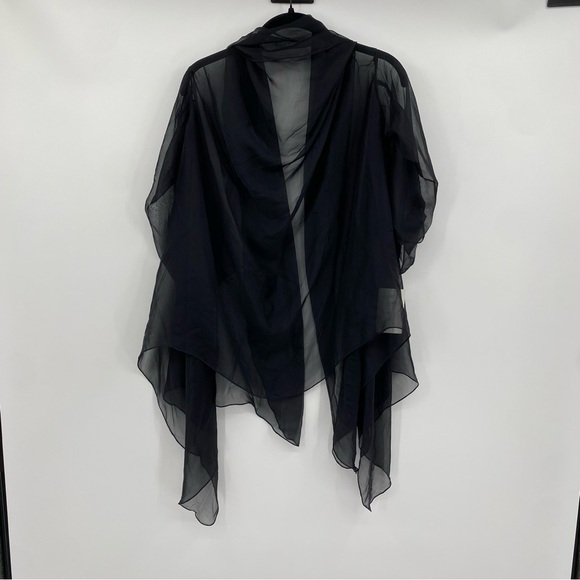 Lena Moro Silk Wrap‎ Cover Up Top Women’s S-L Black Karolina Sheer Whimsigoth - Picture 9 of 12